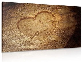 Stampa su tela – Cuore intagliato su tronco