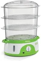 Ariete 911 healthy steam - vaporiera elettrica - 3 cestelli - contenitore per riso - timer 60 - 800 watt - 9 litri - bianco e verde