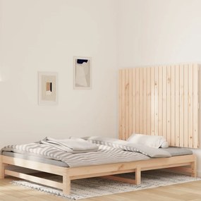Testiera Da Parete 127,5x3x90 Cm İn Legno Massello Di Pino /