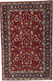 Mashad Tappeto 140 x 210 Rosso (Iran) Annodato A Mano