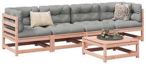 Set divani da giardino 5 pz in legno massello abete douglas