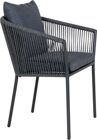 Sedia da esterno grigio scuro in metallo/in imbottito Salerno – House Nordic