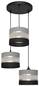 Lampadario a sospensione con filo HELEN 3xE27/15W/230V nero/grigio/oro
