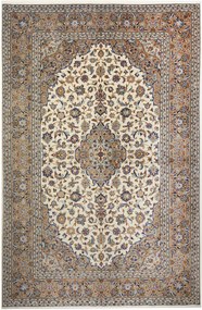 Kashan Tappeto 200x310 Beige (Iran) Annodato A Mano