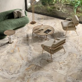 Piastrella da pavimento e rivestimento interno in gres porcellanato 120 x 120 cm rettificato avorio lucido Marmotech traffico medio (pei 2/5) Sp. 6 mm 2.88 mq