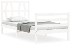 Giroletto con testiera bianco single in legno massello