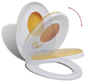 Copriwater Ammortizzato Bianco E Giallo Per Adulti/bambini /