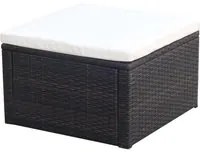 Poggiapiedi Ottomana in Polyrattan 53x53x30 cm Marrone 42670