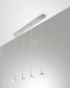 Dunk sospensione 4 luci alluminio a led 3000k - 32w - 3020 lm dimme...