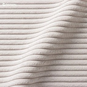 Chaise longue beige (con penisola a destra) con rivestimento in velluto a coste Chic Charlotte – Miuform