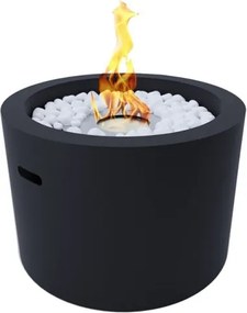 Camino a bioetanolo braciere da giardino tondo d.47,5 x 32,5 cm Nero