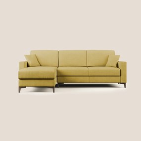 Kafka divano letto angolare in morbido tessuto impermeabile T02 giallo