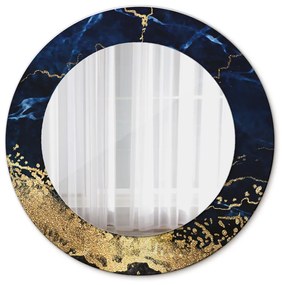 Specchio rotondo stampato Marmo blu fi 50 cm