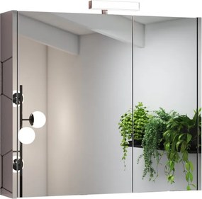 Specchio Contenitore Con Illuminazione Akira luce fredda L 80 x H 70 x P 15.5 cm
