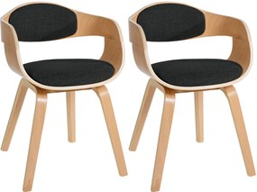 Set Di 2 Sedie Kingston İn Tessuto Deco Per İnterni / Natura/creme / Natura