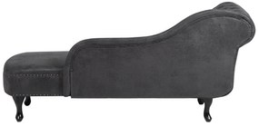 Chaise longue vintage sinistra in pelle sintetica grigia NIMES Beliani