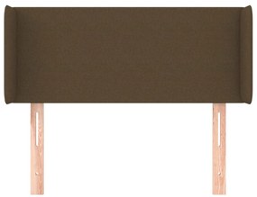 Testiera ad orecchio marrone scuro 93x16x78/88 cm in tessuto