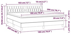 Giroletto a Molle con Materasso Marrone Scuro 180x200cm Tessuto