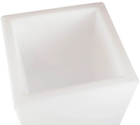 Vaso Illuminabile Quadrato 40x40xH90cm E27 Colore Bianco