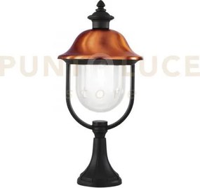 Lume-paletto venezia nero e rame 1 luce attacco e27 ip44 25x53,8cm