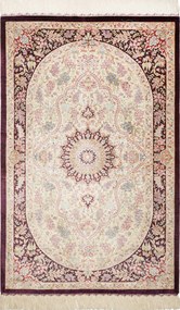 Ghom Tappeto 120 x 80 Beige (Iran) Annodato A Mano
