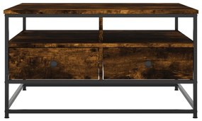 Tavolino da Salotto Rovere Fumo 80x80x45 cm Legno Multistrato