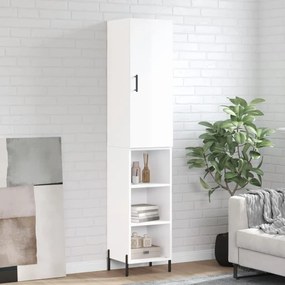 Credenza 34,5x34x180 Cm İn Legno Multistrato Bianco Lucido /