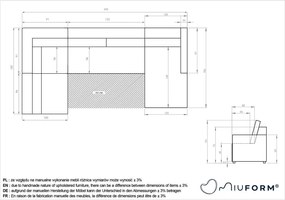 Divano angolare componibile marrone chiaro allungabile/con contenitore (con penisola a sinistra) Lulu – Miuform