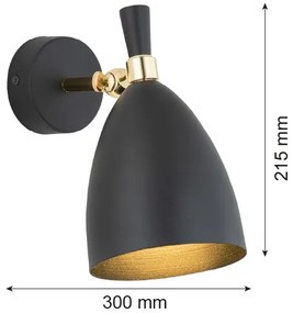 Argon 4701 - Applique  CHARLOTTE 1xE27/15W/230V nero/oro