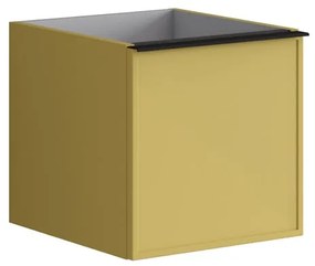 Struttura semi colonna da bagno Pixel 1 cassetto laccato opaco giallo sole L 40 x H 40 x P 45.5 cm