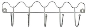 Appendiabiti da parete 10x34,5 cm, finitura cromata lucida