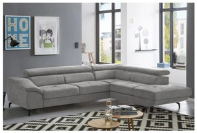Divano angolare letto con contenitore a L BRESCIA dx grigio