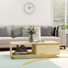 Tavolino da salotto 110x50x33,5 cm in legno massello di pino