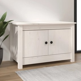 Scarpiera Bianca 70x38x45,5 Cm İn Legno Massello Di Pino /