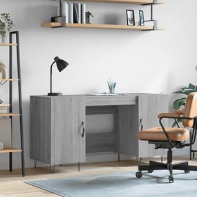 Scrivania Grigio Sonoma 140x50x75 Cm İn Legno Multistrato /