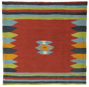 Kilim Tappeto persiano 100 x 100 Rosso (Iran) Tessuto A Mano