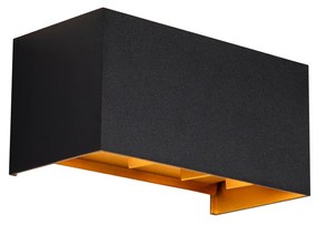 Lampada da parete per esterni nera con oro incl. LED 4 luci IP54 - Edwin