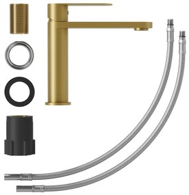 BATH DELUXE 28-017-02-70-02 -Rubinetto del lavandino TARNBY 17,3 cm pettinato ottone