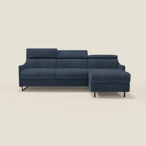 Loto Divano Letto Angolare con Penisola contenitore, Poggiatesta, Materasso Alto H18 in morbido tessuto impermeabile T14