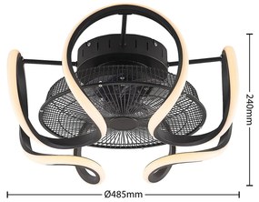 Starluna Lykkela ventilatore a pale LED, CCT nero