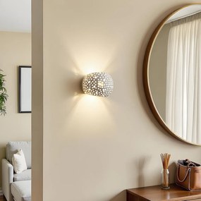 Applique da Parete in Gesso traforato Pitturabile G9