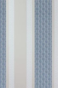 Osborne & Little Carta da parati Chantilly Stripe - Sapphire/ White/ Stone