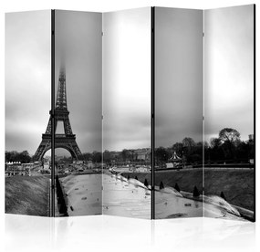 Paravento design Parigi: Torre Eiffel II - paesaggio in bianco e nero