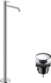 Rubinetto per lavabo centrostanza LOOP cromo lucido SANYCCES con piletta