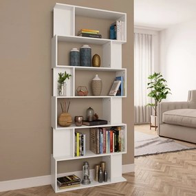 Libreria/divisorio bianco 80x24x192 cm in legno multistrato