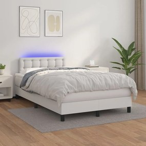 Giroletto Molle Con Materasso E Led Bianco 120x200cm Similpelle /