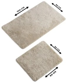 SET 2x Tappeto bagno 60x100 cm beige