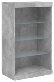 Credenza con luci led grigio cemento 60,5x37x100 cm