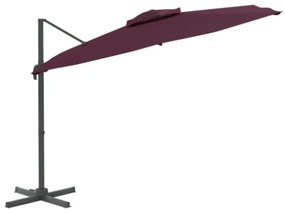 Ombrellone a Sbalzo Doppio Piano Bordò 300x300 cm