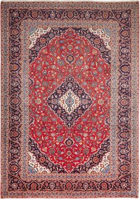 Kashan Tappeto 240x340 Rosso (Iran) Annodato A Mano